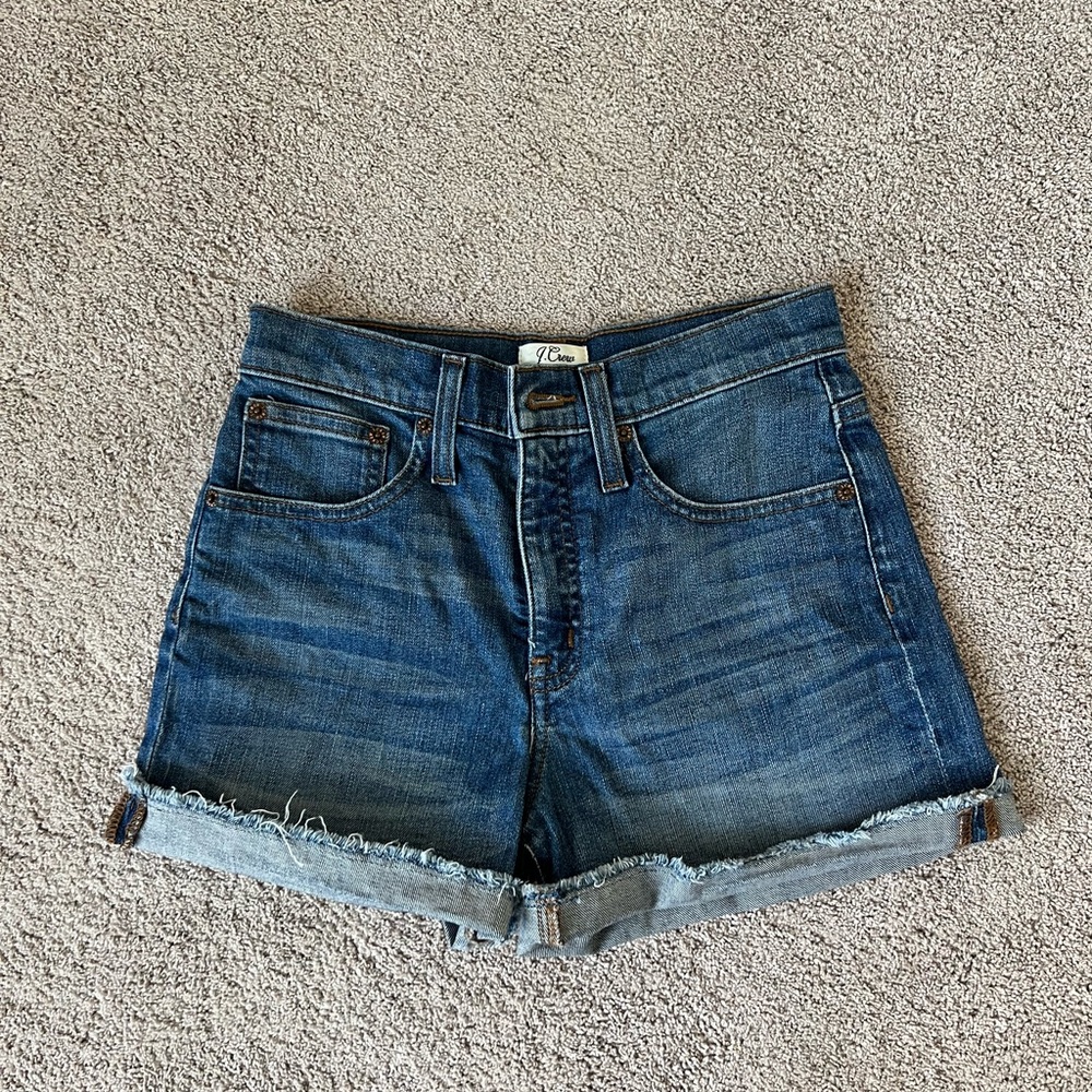 J Crew High Rise Denim Shorts
